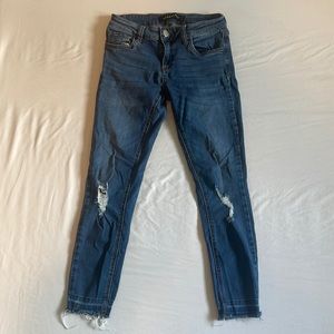 Prosperity Blue Skinny Distressed Jeans Size 25 Petite